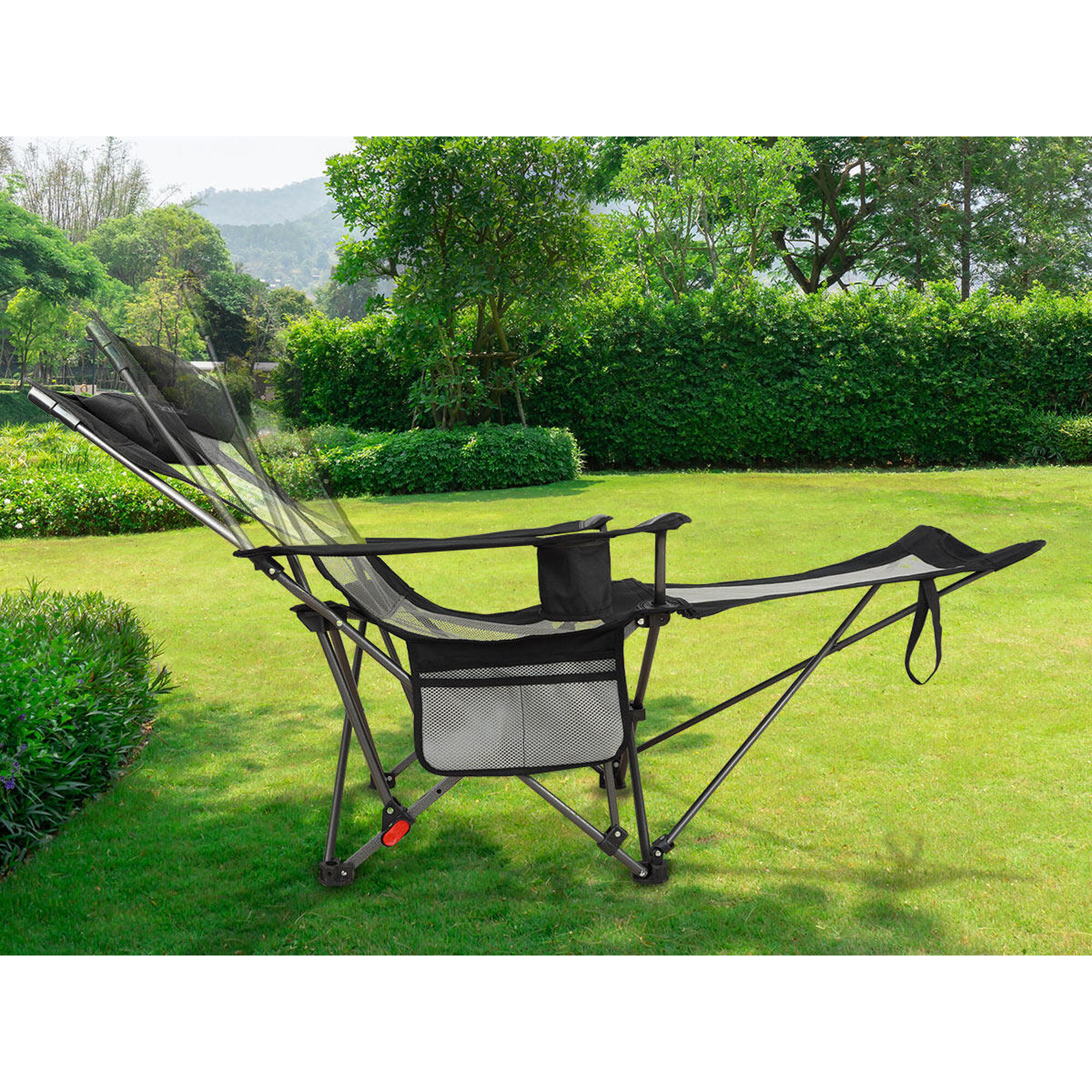 Sedia pieghevole da campeggio con poggiapiedi - Toras - Outdoor - compatta 3/7