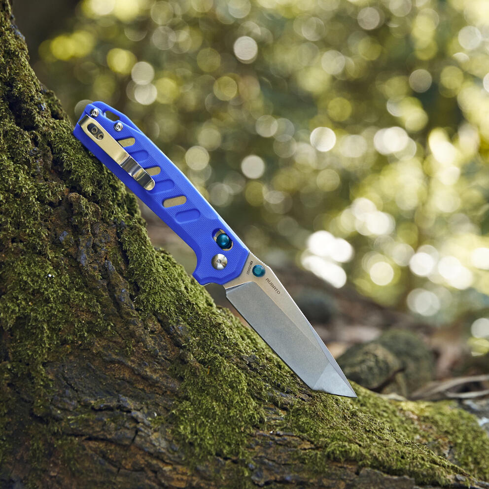 Canivete Compacto EDC, Olight Oknife Rubato, Azul, Aço 154CM, Cabo G10 6/7