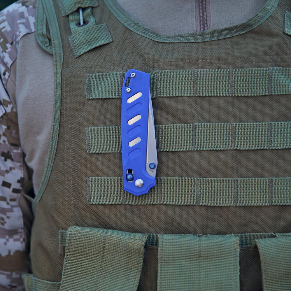 Canivete Compacto EDC, Olight Oknife Rubato, Azul, Aço 154CM, Cabo G10 7/7