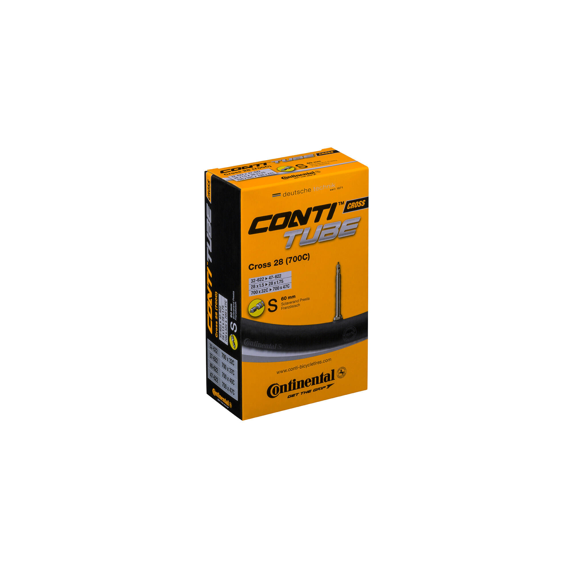 CONTINENTAL Cross Tube - Presta 60mm Valve Road Black 700X32-47C