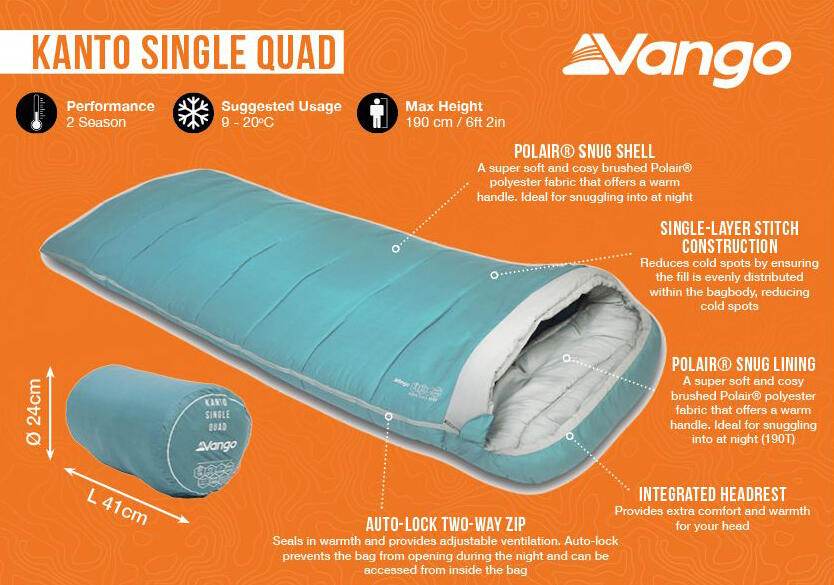 Śpiwór turystyczny Vango Kanto Single Quad (-10°C)