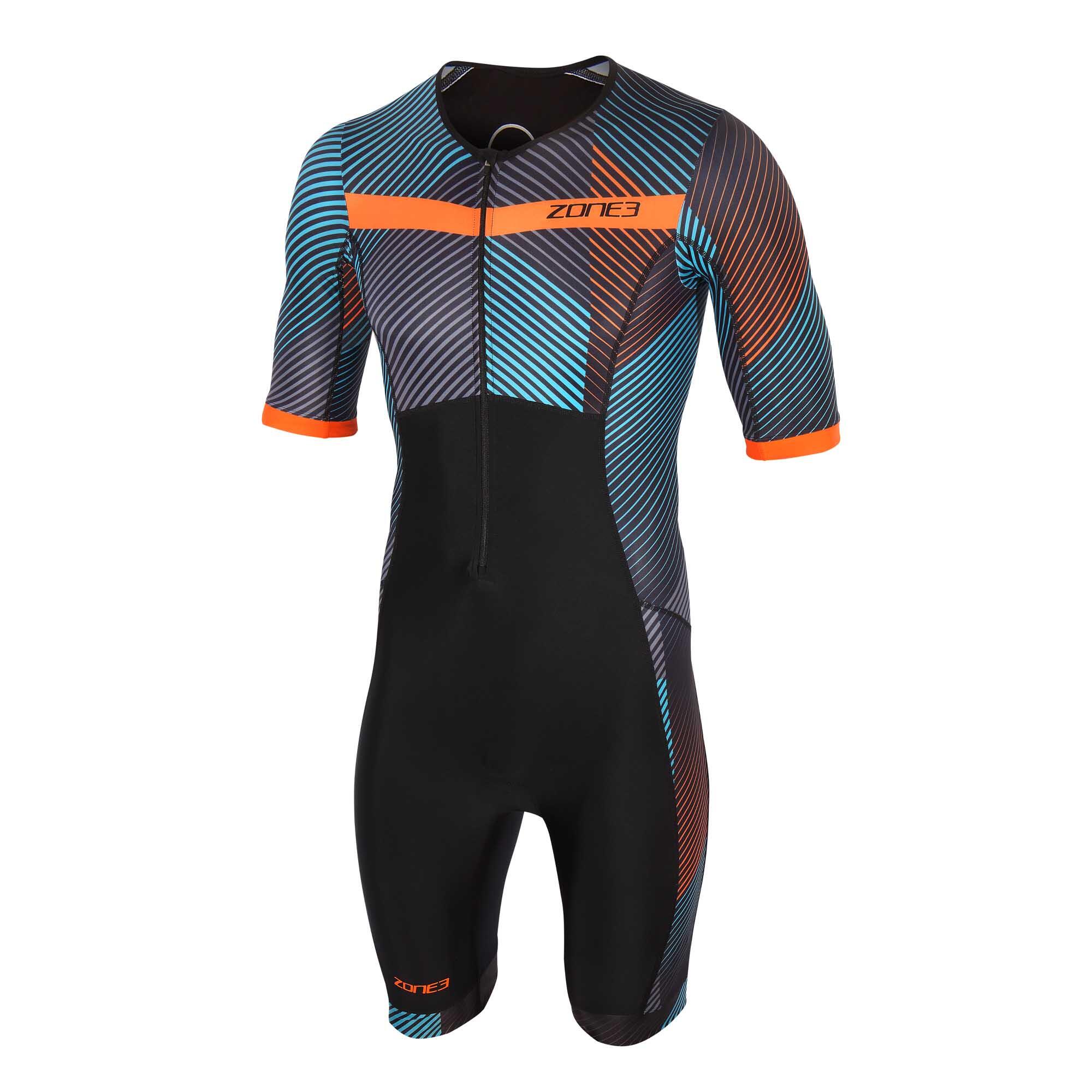 ZONE3 Activate+ Short Sleeve Trisuit Men's MOMENTUM BLUE/GREY/ORANGE