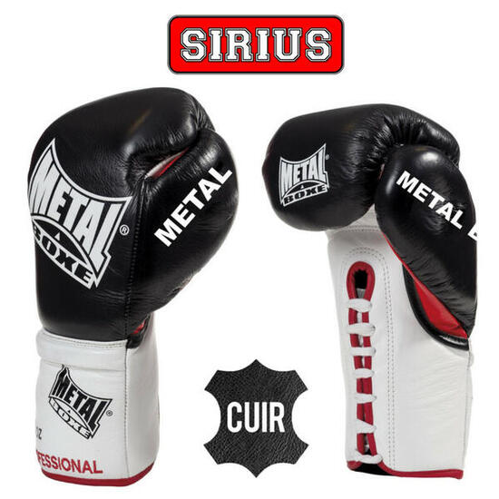 Gants de boxe cuir lacets Metal Boxe pro sirius
