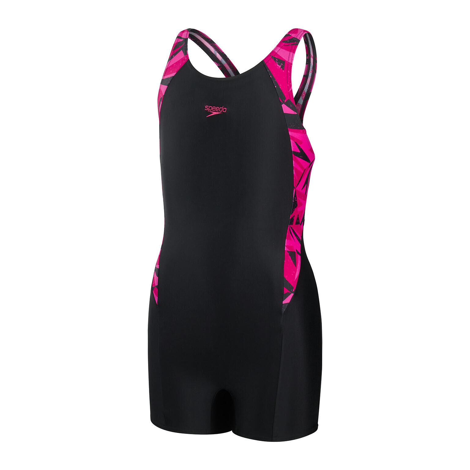 SPEEDO Speedo Hyperboom Splice Girls Legsuit Pink/Black - 11-12 Years