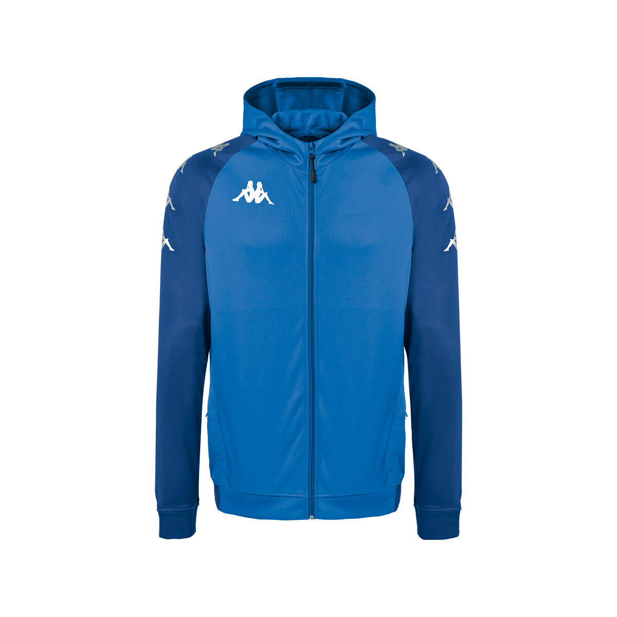 Felpa con zip da uomo in poliestere blu da calcio 6/7