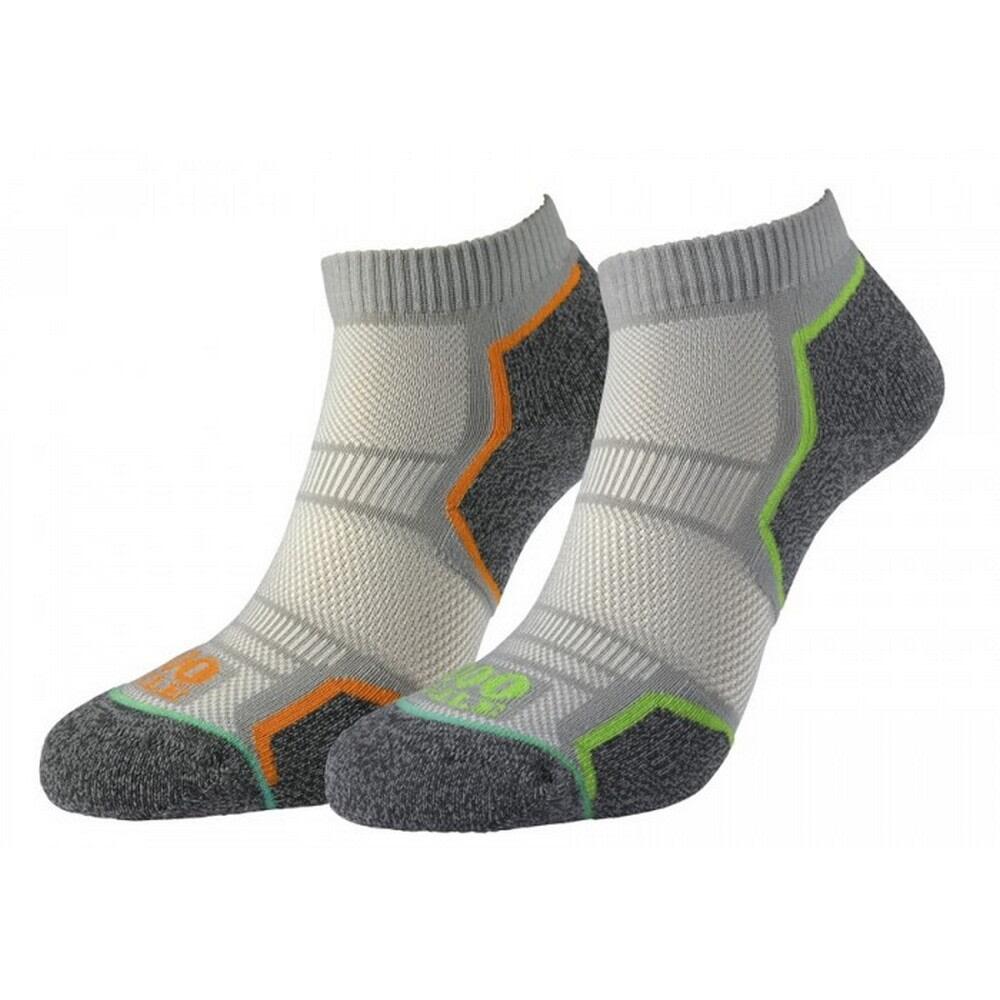 1000 MILE Mens Repreve Ankle Socks (Pack of 2) (Silver/Grey)