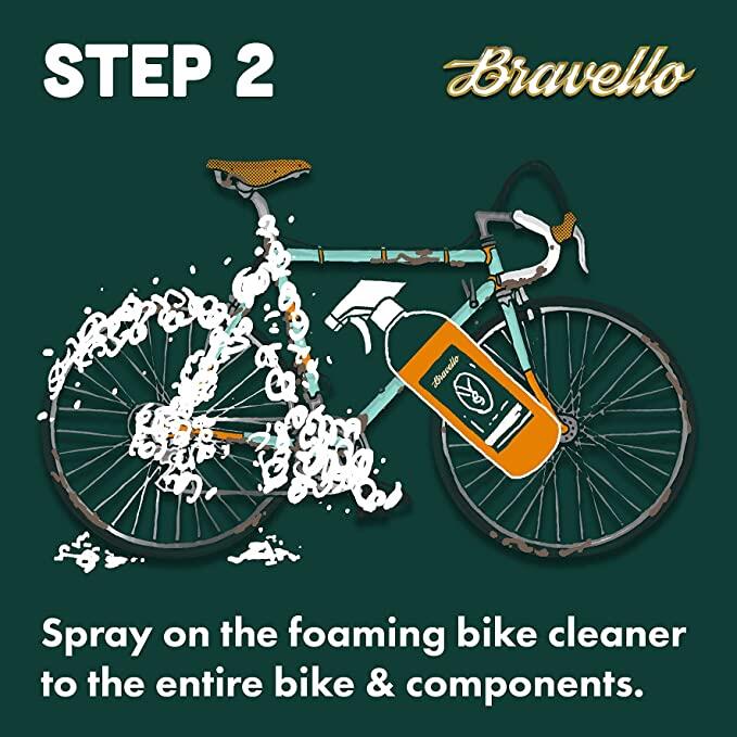 Bravello Bike Cleaner Foaming Cleaning Spray, Powerful Cleaner