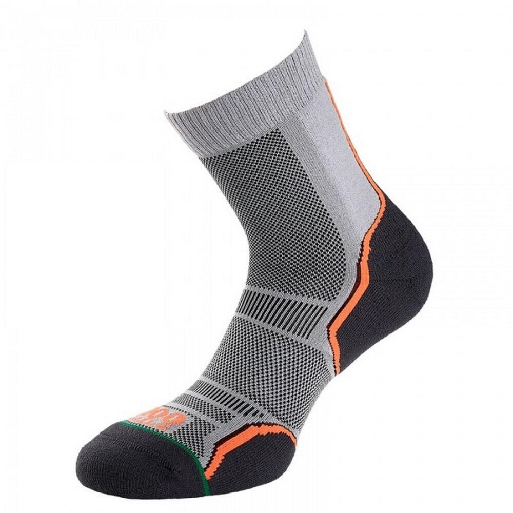 Mens Trail Socks (Pack of 2) (Grey/Orange) 1/3