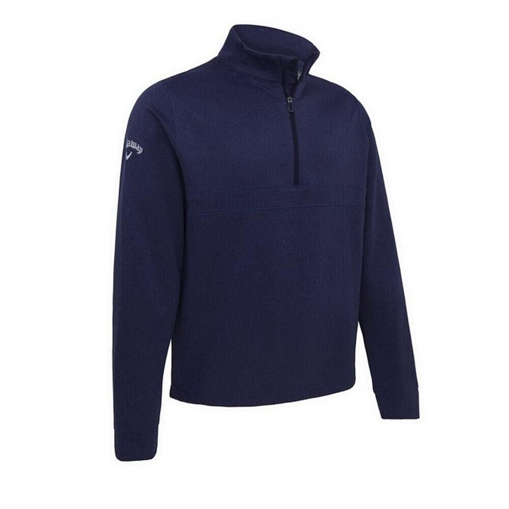 CALLAWAY Mens Waffle Quarter Zip Sweatshirt (Peacoat Navy)