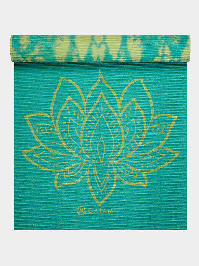 Gaiam Turquoise Premium Reversible Lotus Yoga Mat 6mm 7/7