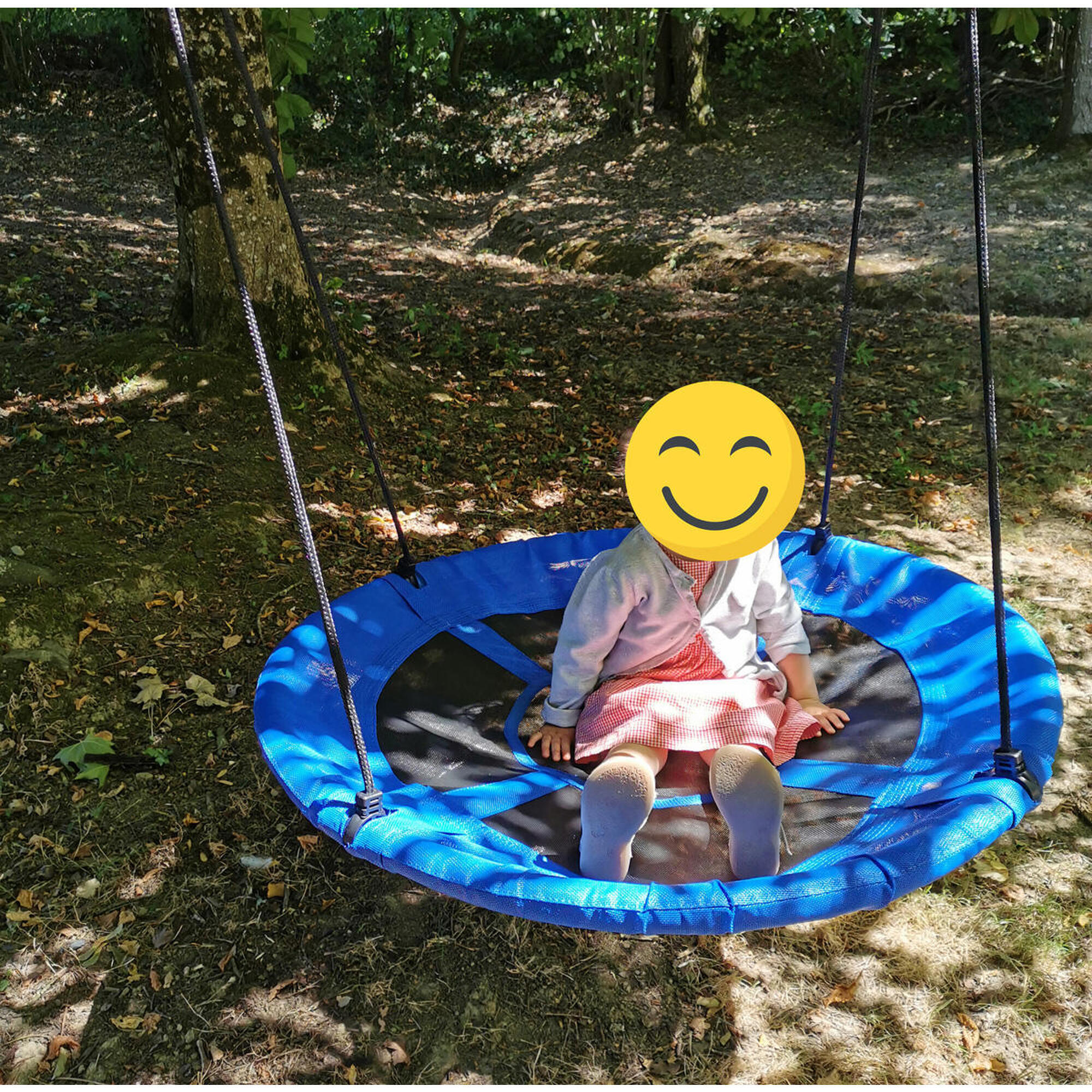 Balançoire ronde nid d'oiseau Ø100 cm - Vert - Charge 150 kg 5/5