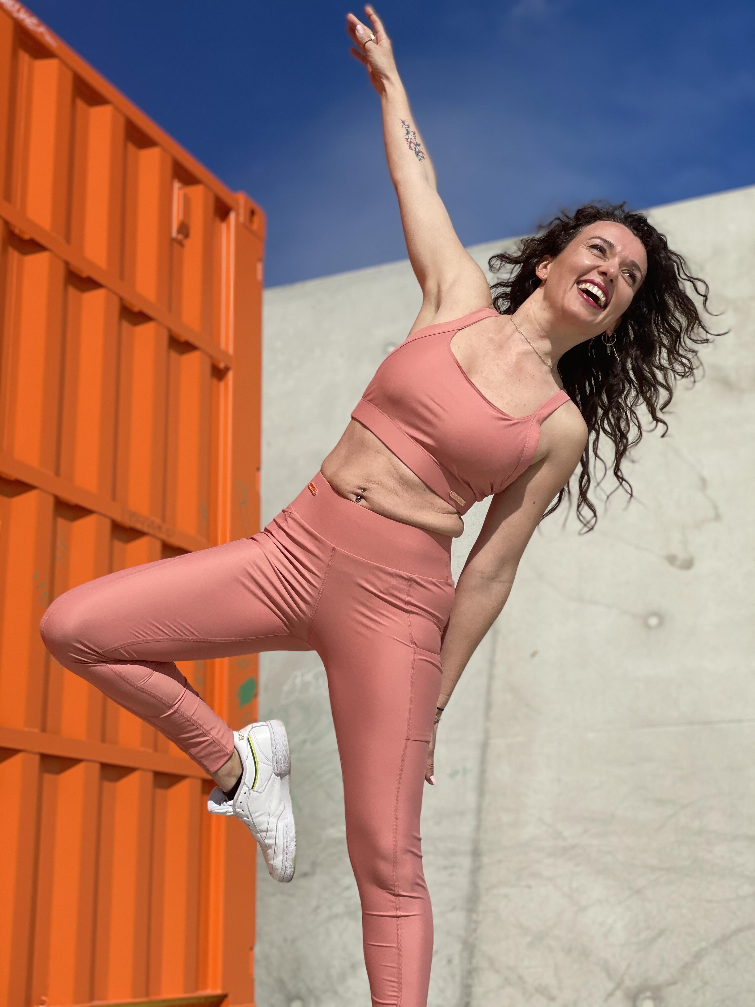 Leggings da donna Les Poulettes Fitness rose corail 5/7