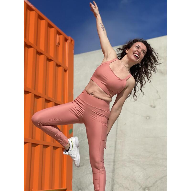 Leggings da donna Les Poulettes Fitness rose corail