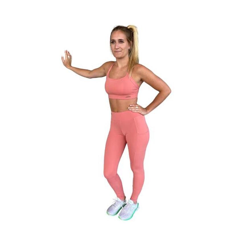 Brassière femme Les Poulettes Fitness rose corail