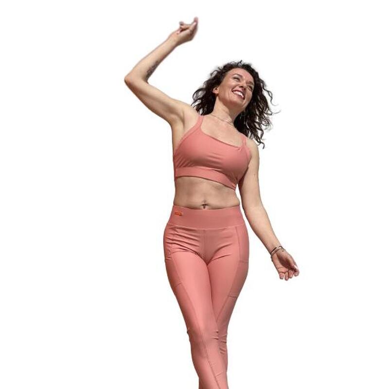 Leggings für Frauen Les Poulettes Fitness rose corail