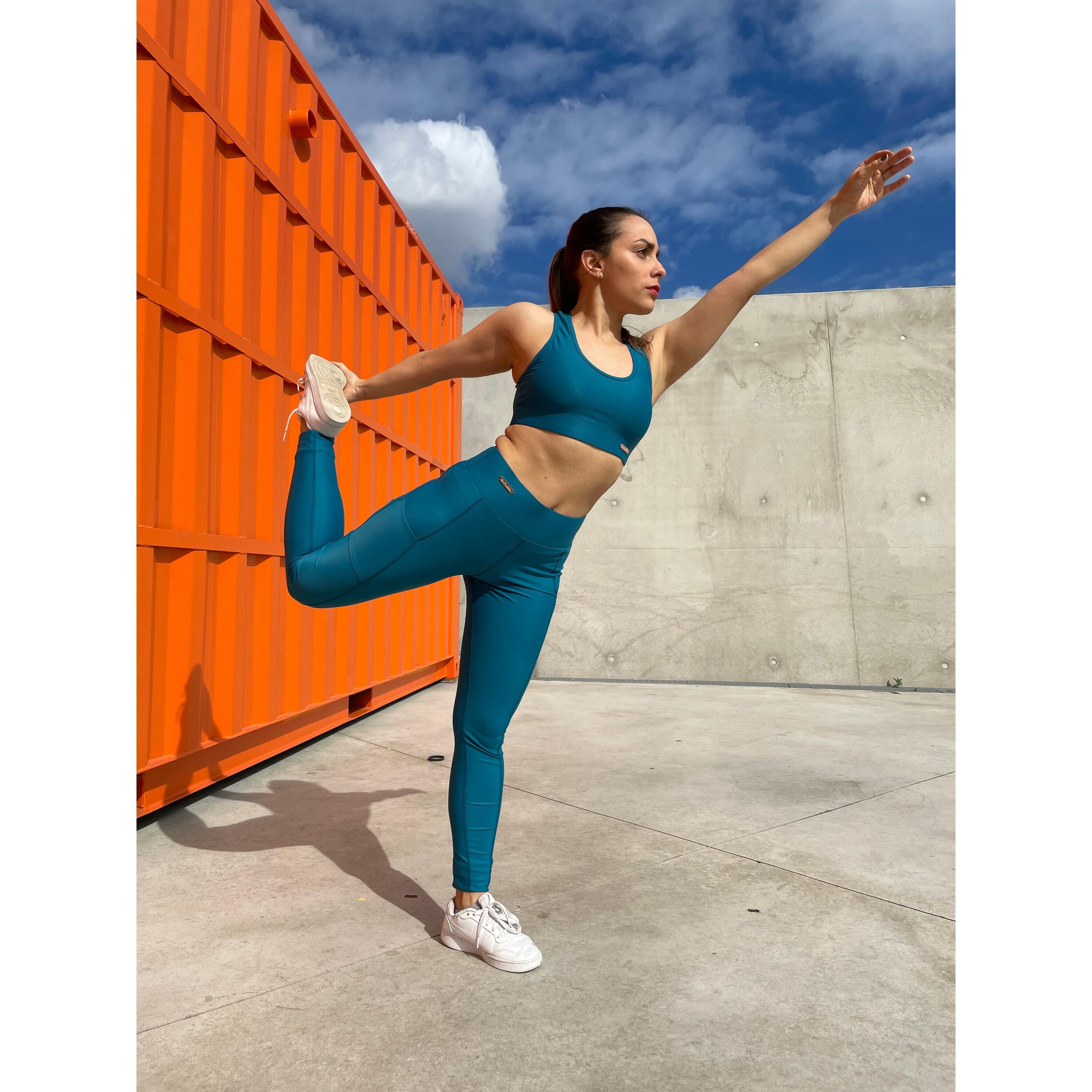 Brassière de sport femme Vert canard 6/7