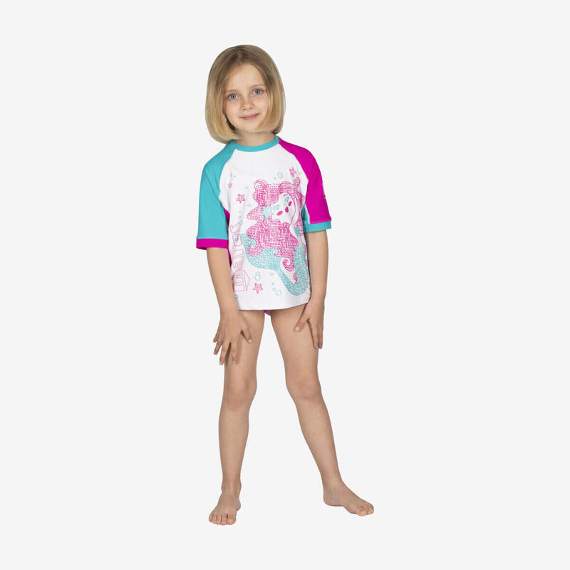 Camiseta manga corta Rashguard Shield Kid Magenta