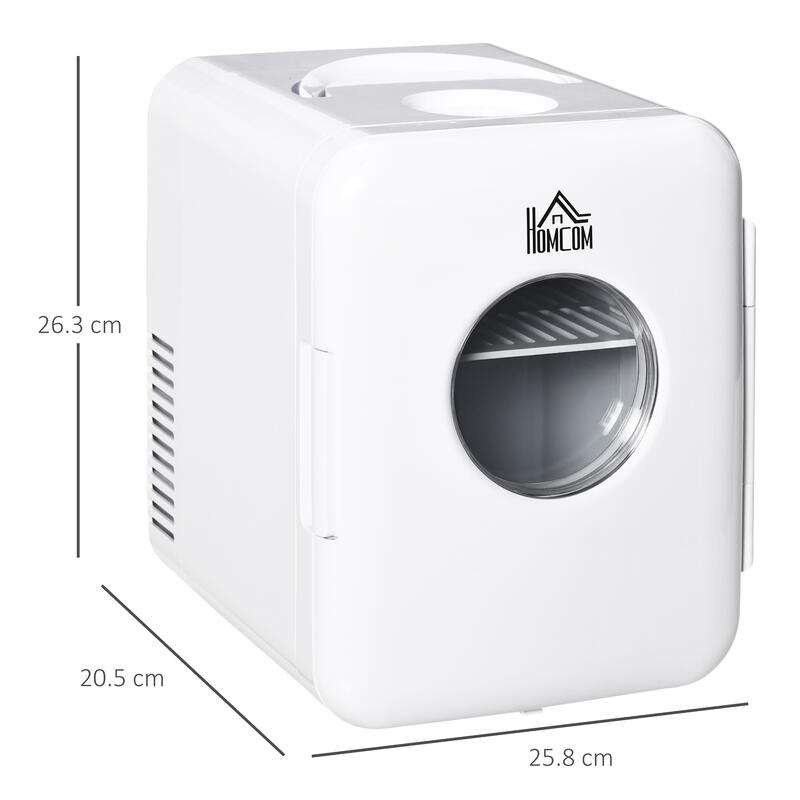 HOMCOM Frigo Portatile da 60W con Capacità 4L, Divisore Removibile e Maniglia