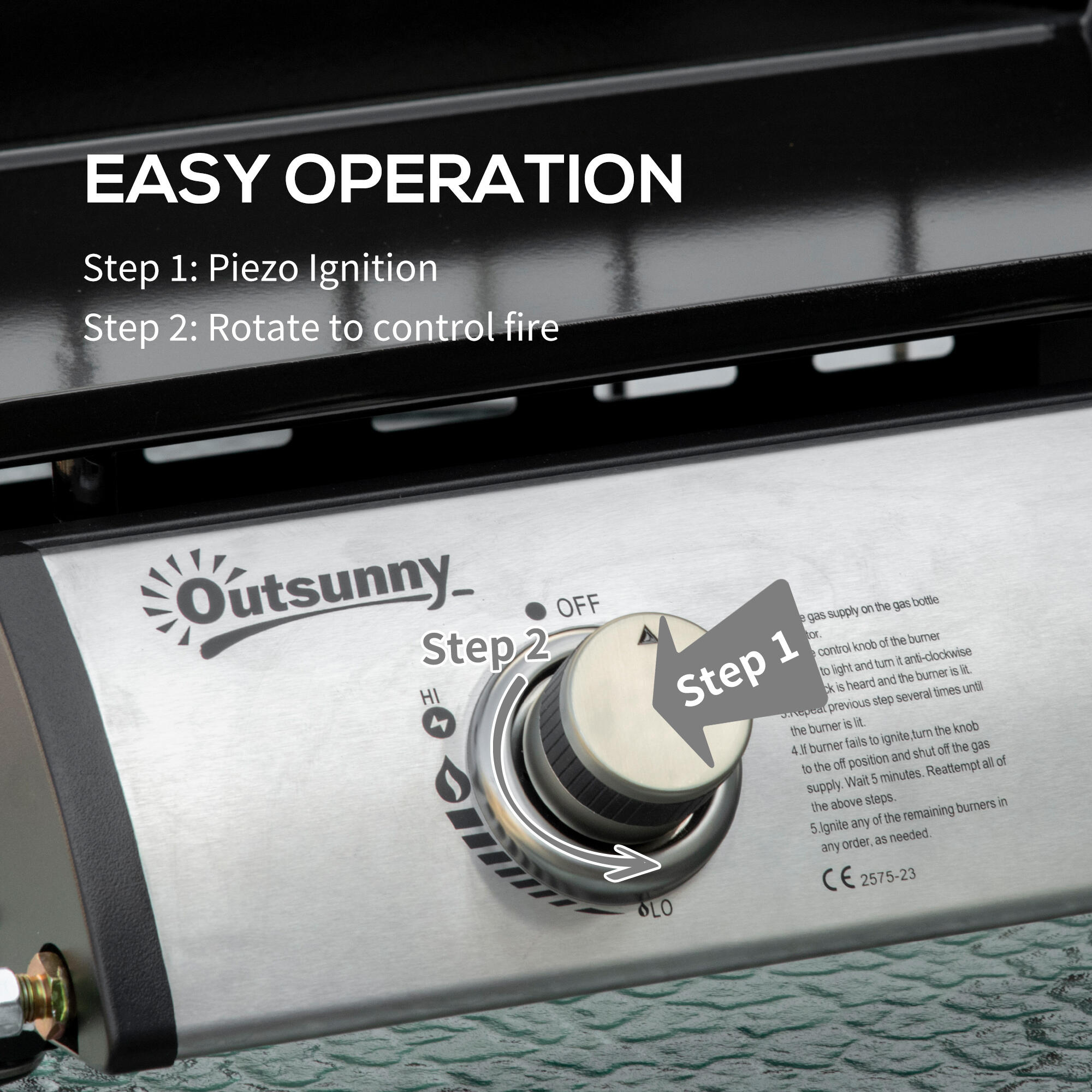 Outsunny Piastra Barbecue a Gas da Tavolo con 2 Bruciatori e Potenza 6kW 5/7