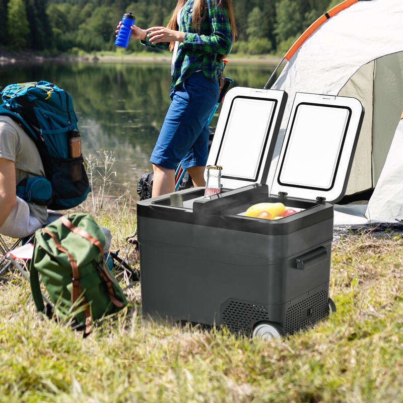 Outsunny Frigo Portatile Elettrico a Compressore da 45L con Maniglia Telescopica