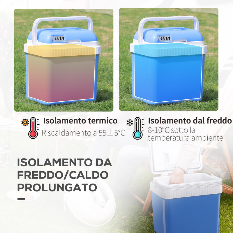 Outsunny Frigo per Auto 48W da 24L con Divisorio e Maniglia