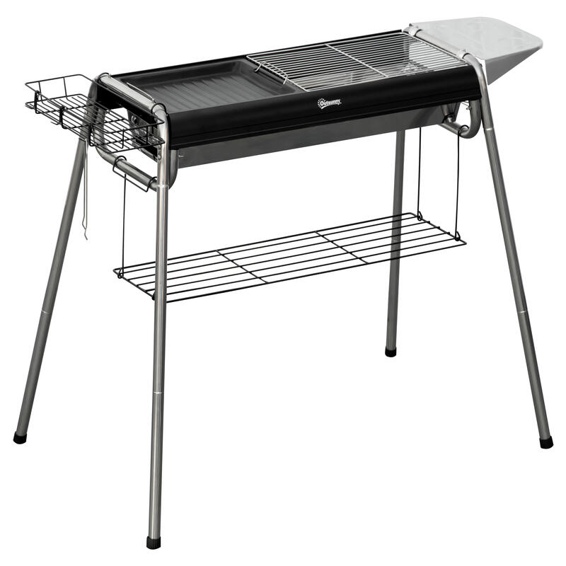 Barbecue a carvão 96x61x72 cm preto Outsunny