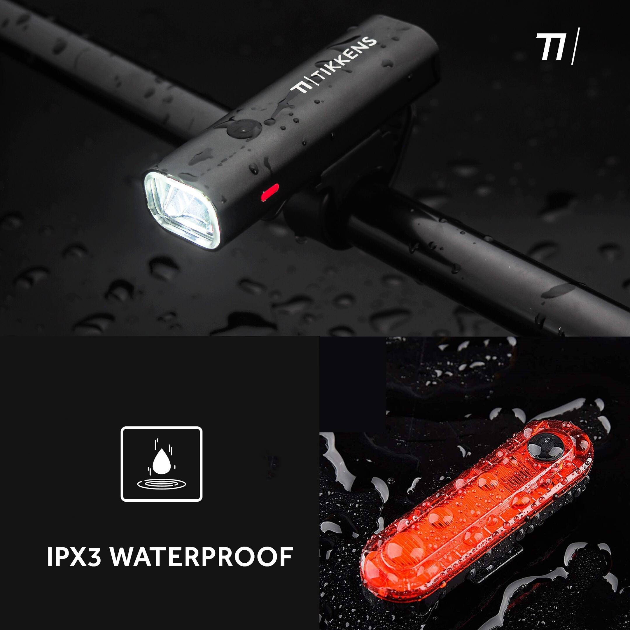 Tikkens Bike Lights Set LED – Front & Rear Bicycle Light – USB-C Rechargeable 4/8
