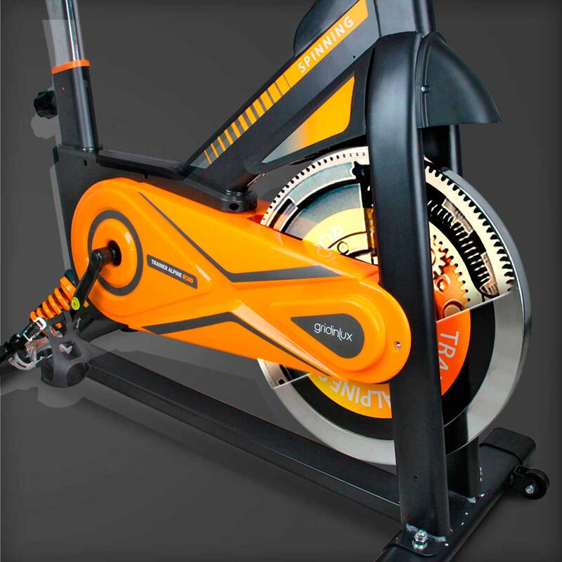 Vélo de spinning ALPINE 8500. Roue d'inertie 25 kg Advanced. Gridinlux