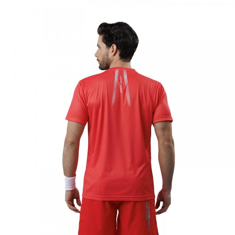 T-shirt à manches courtes Padel Drop Shot Dailos pour hommes de couleur rouge