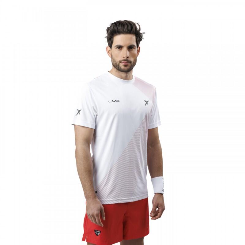 Padel T-shirt met korte mouwen Drop Shot Airam Juan Martin Diaz Wit