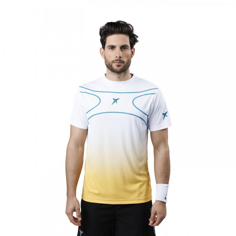 T-shirt à manches courtes Padel Drop Shot Alsai Campa pour homme blanche