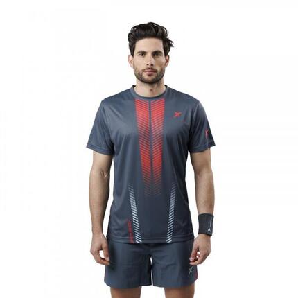 T-shirt à manches courtes Padel Drop Shot Dailos pour hommes de couleur rouge