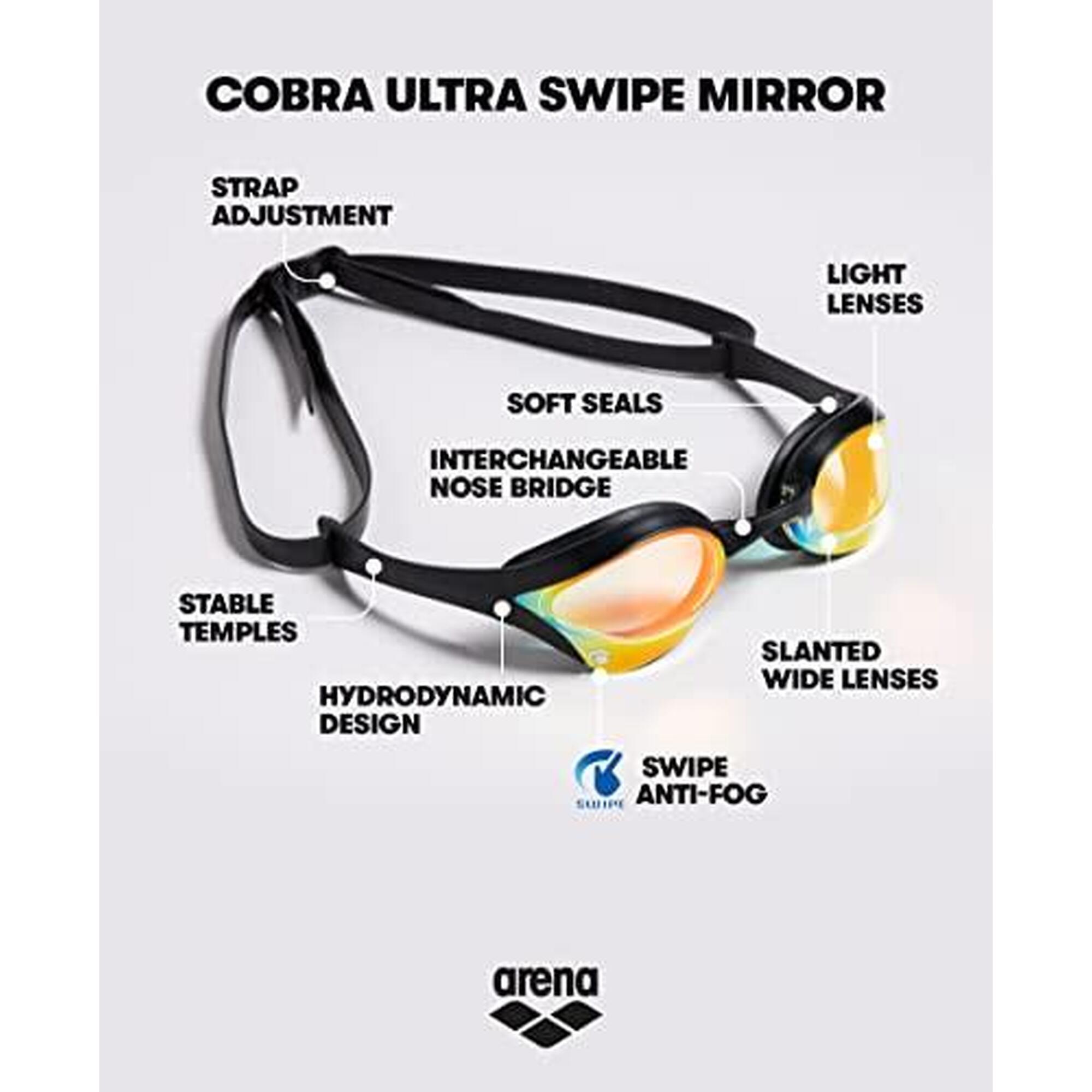 Arena Cobra Ultra Swipe Miroir Jaune Cuivre Bleu