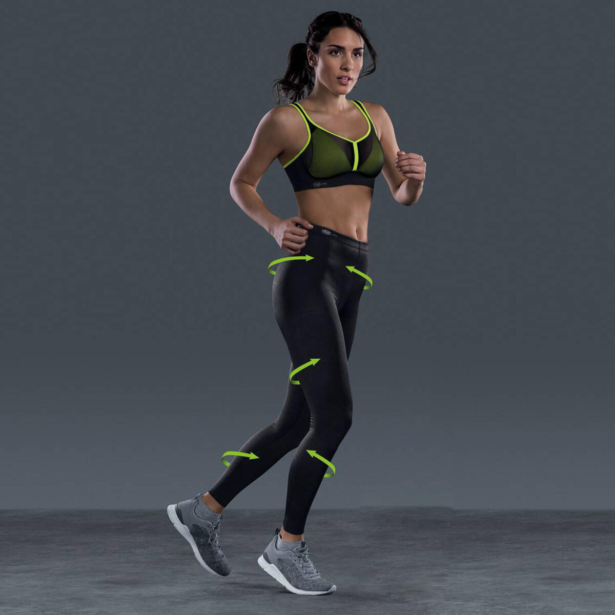 Tights Massage Sports Leggings - Black, Polyamide, Compression 5/6
