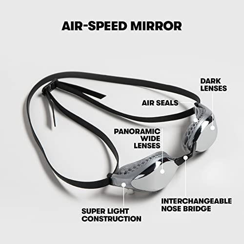 Arena Airspeed Mirrored Goggles - Silver /Blue 4/7