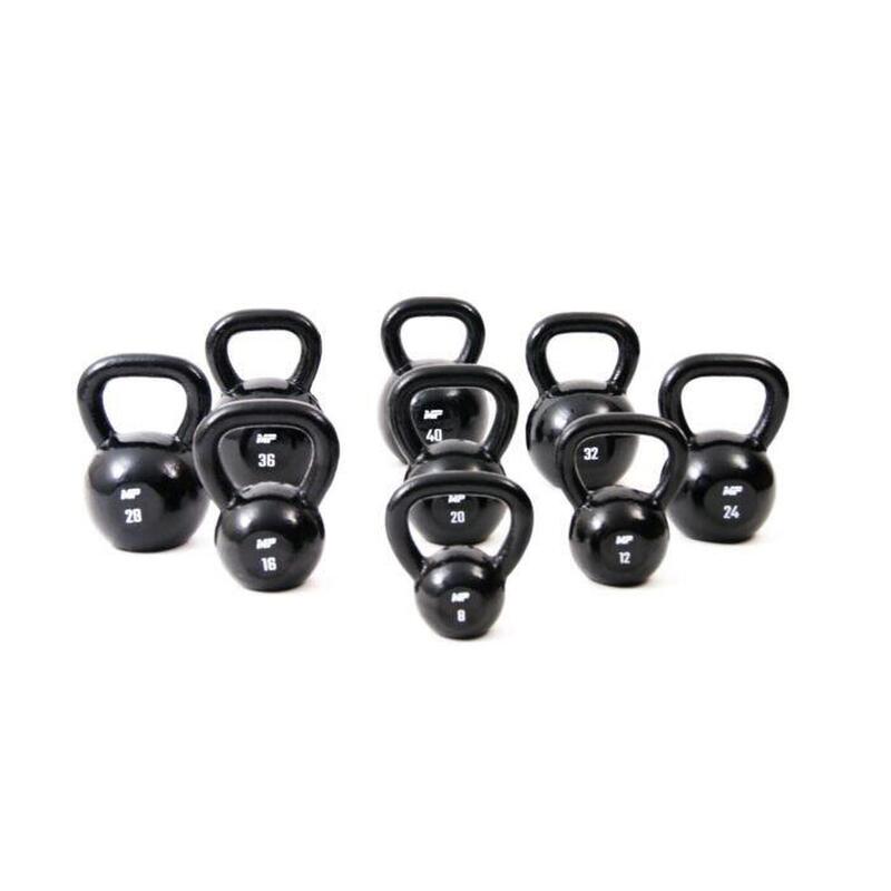 Muscle Power Gietijzeren Kettlebell - Zwart - 28 kg