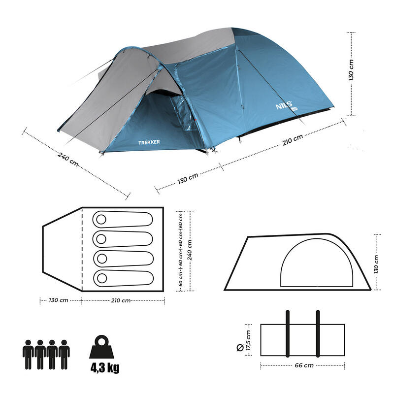 Tente de camping Trekker Nils Camp NC6012