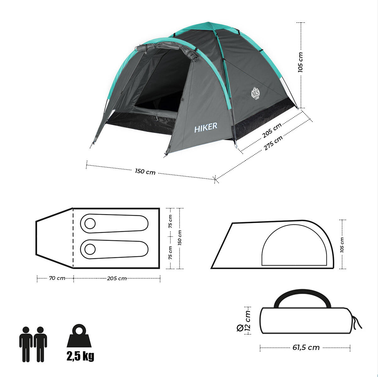 Namiot Kempingowy Nils Camp Hiker NC6010 3/14