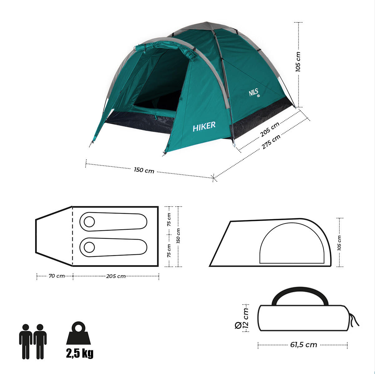 Tente de camping Hiker Nils Camp NC6010 4/7