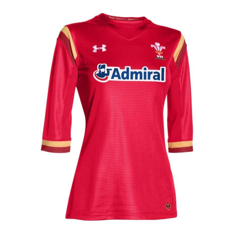 Under Armour Wales WRU Womens Supporters Home Rugby Shirt 15/16 Red 1/5