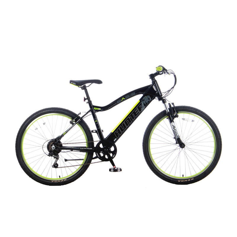 Hunter Unisex Integrated Electric Mountain Bike - Black/Lime 7.8Ah