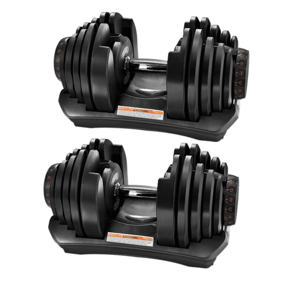 OZIO FITNESS 2 Mancuernas Ajustables Power 5-40 kg (Par) con Base de Almacenamiento