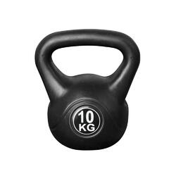 Kettlebell 10 kg - Plastique - pour usage intérieur et extérieur - Noir