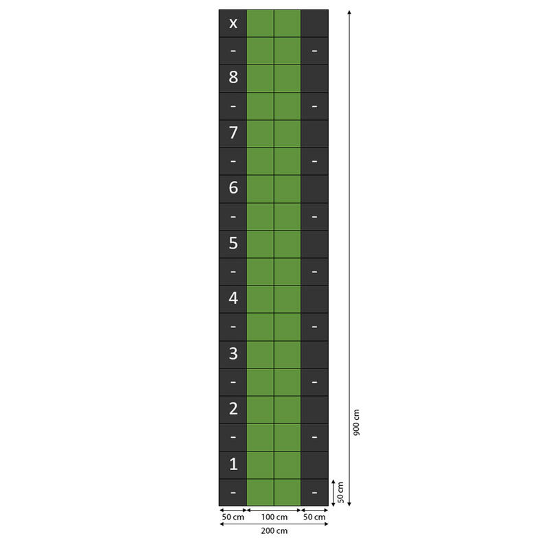 Piastrelle combinate Sprinttrack - 9 x 2 metri