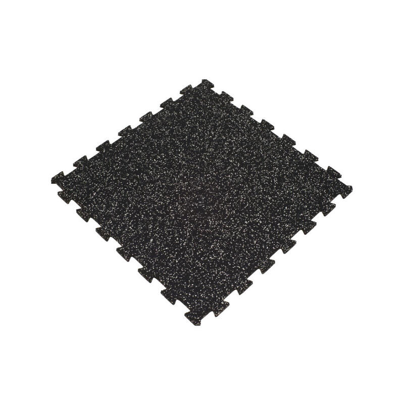 Sportboden Puzzlefliese 8 mm - 100 x 100 cm - Schwarz mit Grau