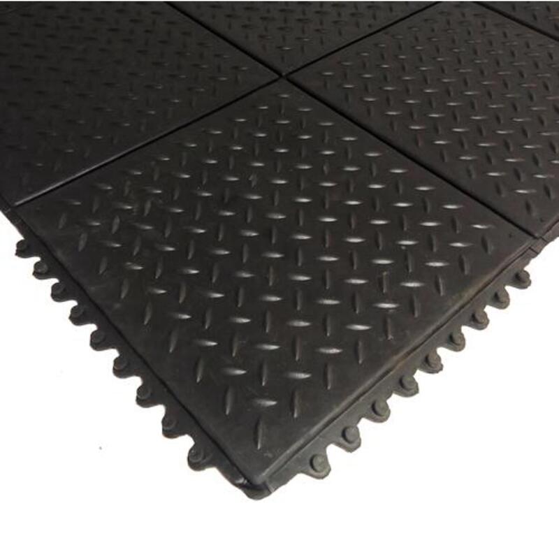 Tapis de fitness 90 x 90 cm - Système clic - Noir - 14mm