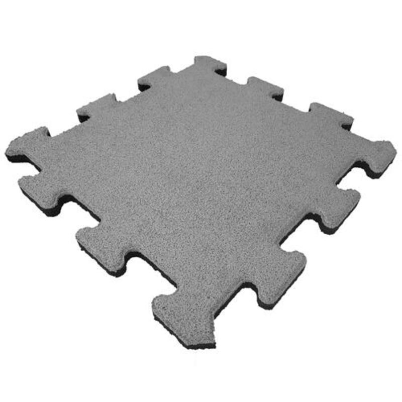 Piastrella in gomma 25 mm Sistema puzzle Pezzo centrale - 50x50 cm - Grigio