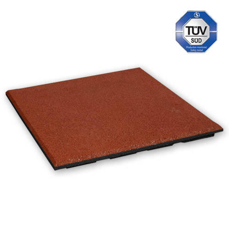 Protetor de chão borracha 25 mm - 50 x 50 cm - Vermelho