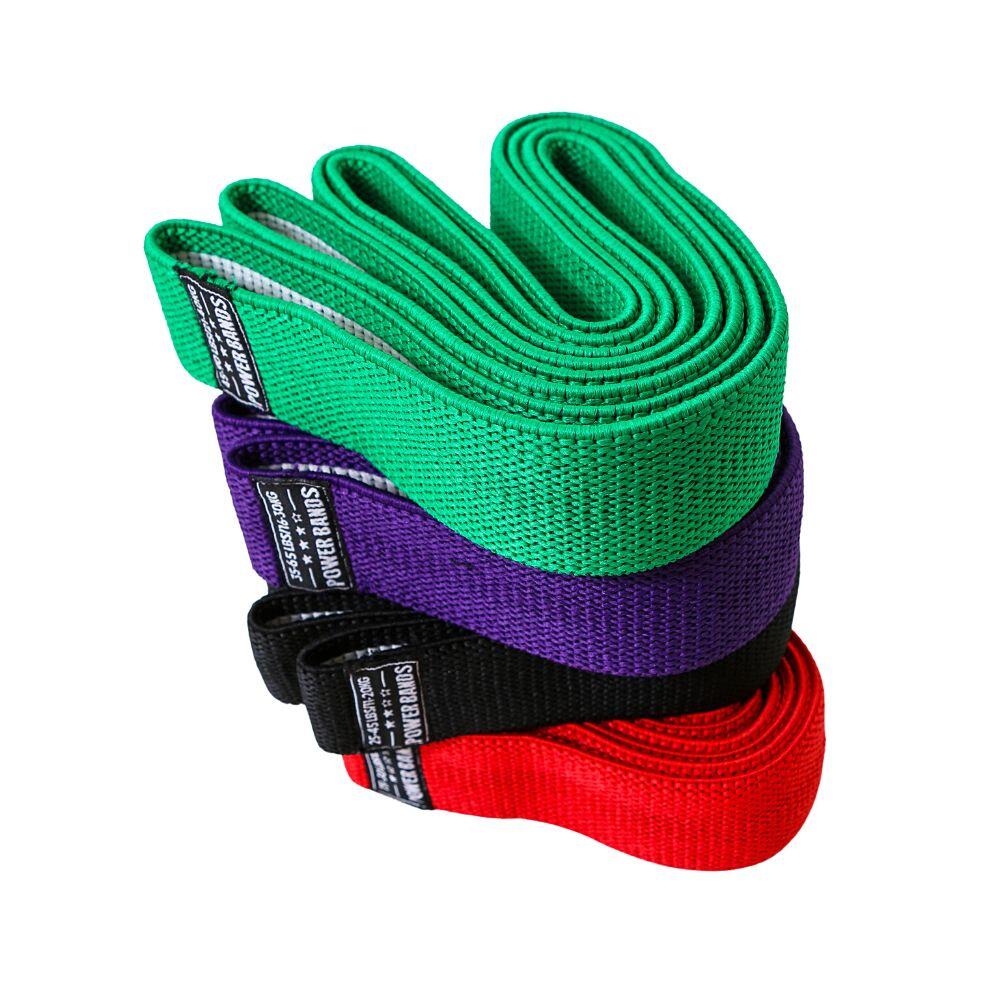 Fabric Elastic Resistance Band Set of 4 Multi color