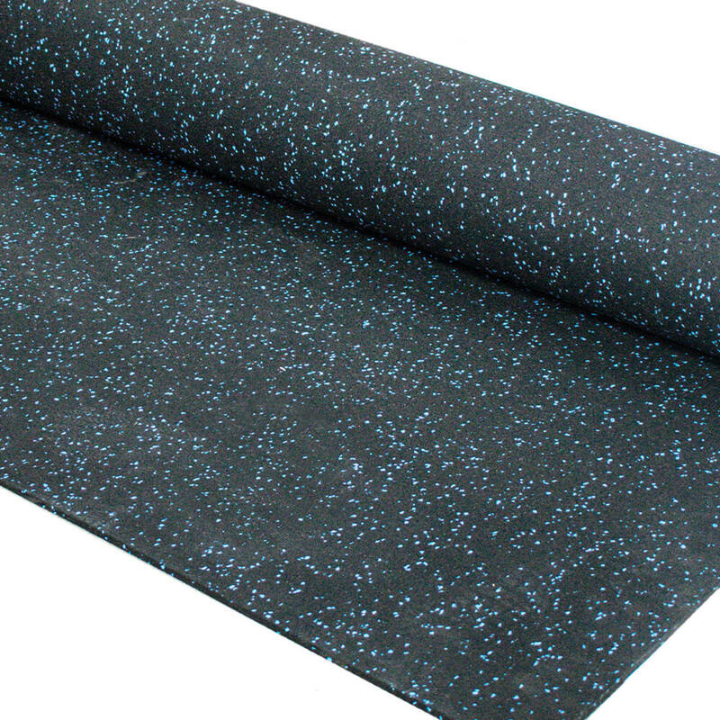 Protetor de chão piso desportivo - Rolo de 12,5m2 - Espessura 6mm Preto/Azul